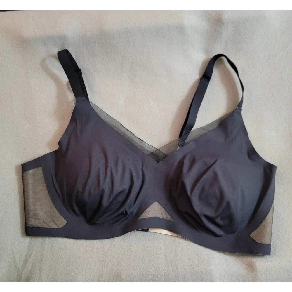 HoneyLove Runway Cross Over Bra Size XL Undergarment‎ GUC Black Comfort Lined
